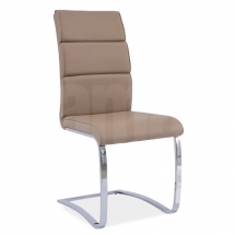 Židle jídelní kovová čalouněná béžová H-456
