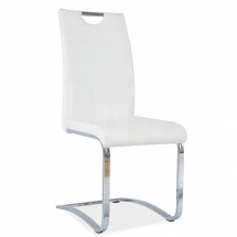 Židle jídelní kovová čalouněná bílá H-790