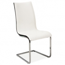 Židle jídelní kovová čalouněná bílá/černá H-133