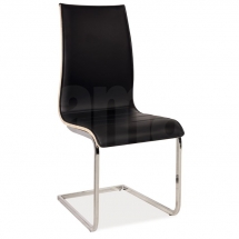 Židle jídelní kovová čalouněná černá/sonoma H-133