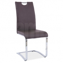 Židle jídelní kovová čalouněná hnědá H-790