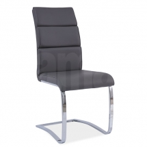Židle jídelní kovová čalouněná šedá H-456