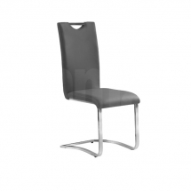 Židle jídelní kovová čalouněná šedá H-790