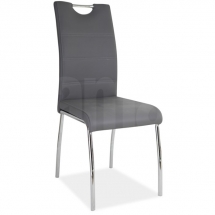 Židle jídelní kovová čalouněná šedá H-822