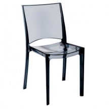 Židle jídelní plastová transparentní antracitová B-SIDE