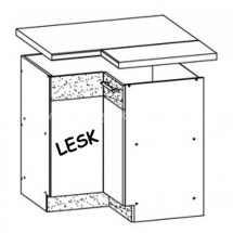 MD21/D90NW L/P, MDF lesk - spodní rohová skříňka bez pracovní desky kuchyň Modena